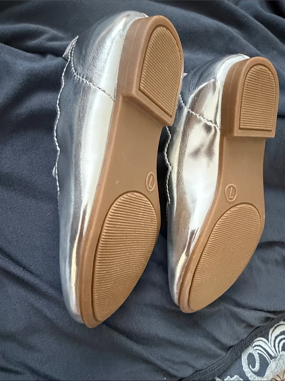 GAP Metallic Silver Mary Jane Flats for toddler size 7